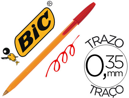 Bolígrafo Bic Naranja tinta roja